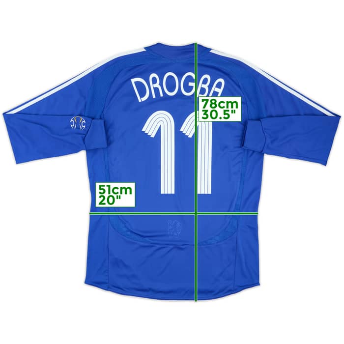 2006-08 Chelsea Home L/S Shirt Drogba #11 - 8/10 - (XL)