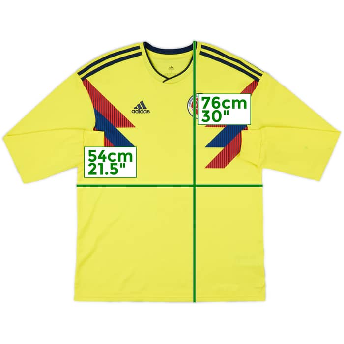 2018-19 Colombia Home L/S Shirt - 8/10 - (L)