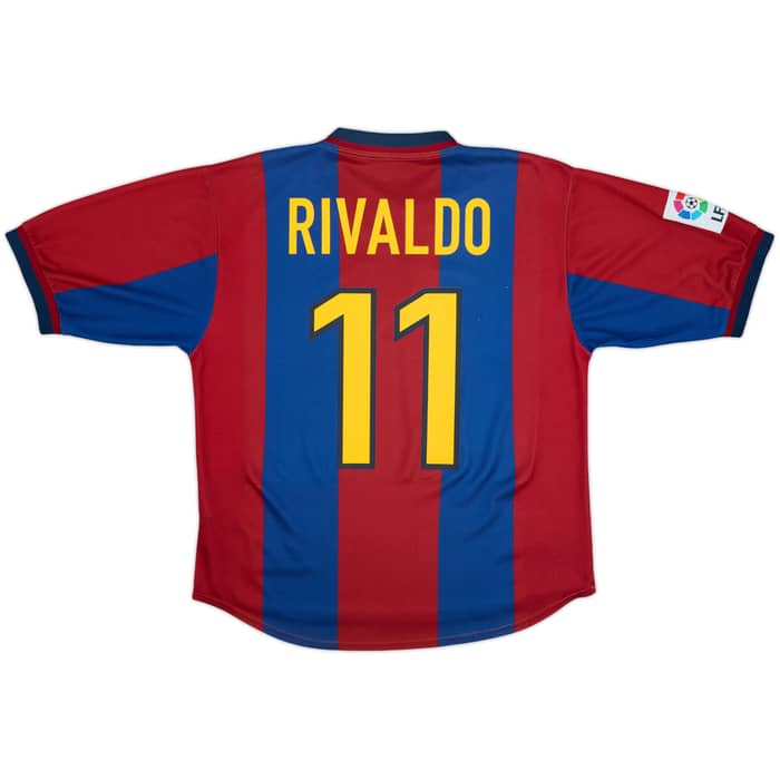 1998-00 Barcelona Home Shirt Rivaldo #11 - 8/10 - (M)