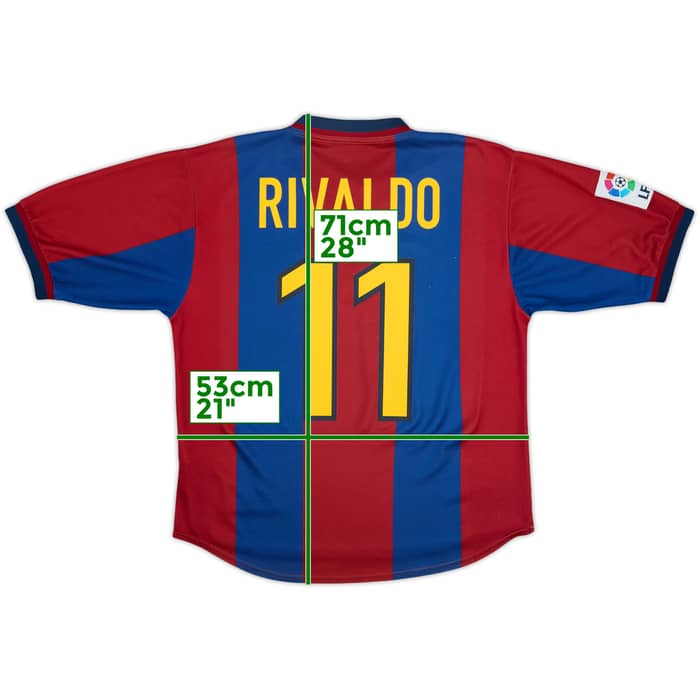 1998-00 Barcelona Home Shirt Rivaldo #11 - 8/10 - (M)