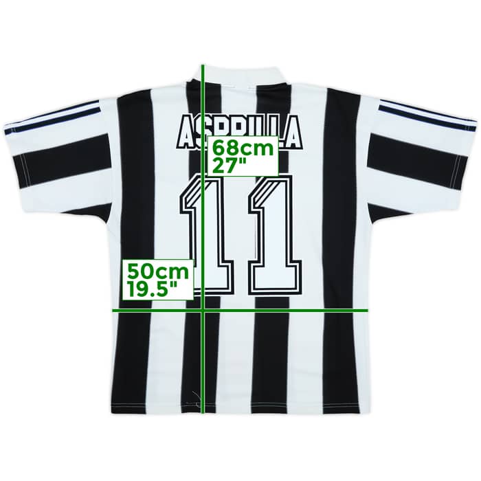 1995-97 Newcastle Home Shirt Asprilla #11 - 7/10 - (M)