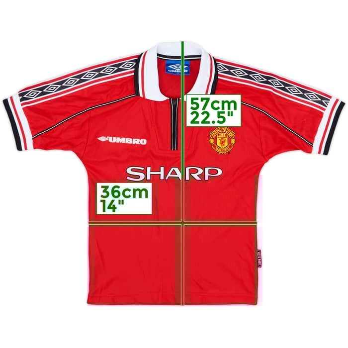 1998-00 Manchester United Home Shirt - 9/10 - (S.Boys)