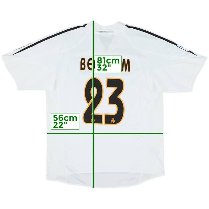 2004-05 Real Madrid Home Shirt Beckham #23 - 9/10 - (L)