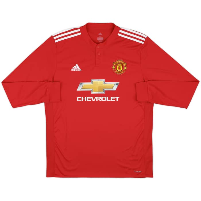 2017-18 Manchester United Home L/S Shirt Pogba #6 - 9/10 - (XL)