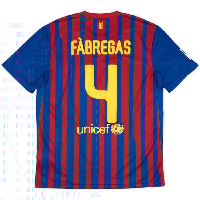 2011-12 Barcelona Home Shirt Fabregas #4 - 9/10 - (L)