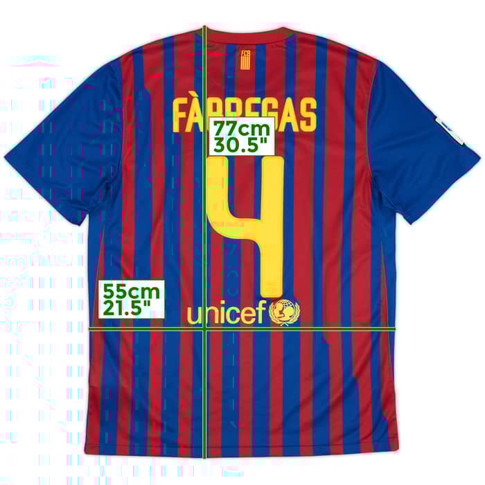 2011-12 Barcelona Home Shirt Fabregas #4 - 9/10 - (L)