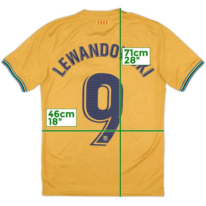2022-23 Barcelona Away Shirt Lewandowski #9 - 9/10 - (S)
