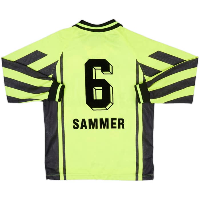 1996-97 Borussia Dortmund Home L/S Shirt Sammer #6 - 8/10 - (M.Boys)