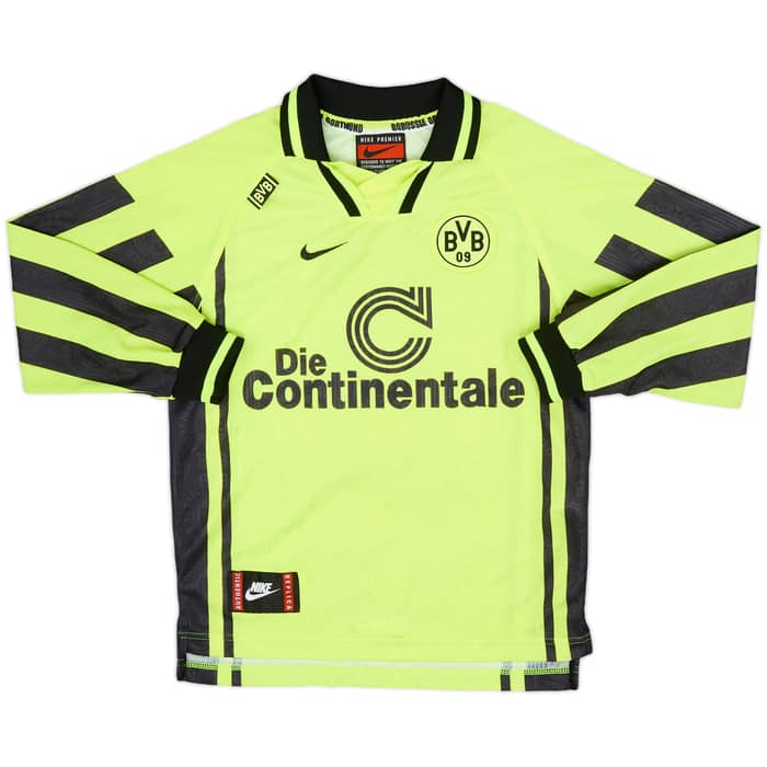 1996-97 Borussia Dortmund Home L/S Shirt Sammer #6 - 8/10 - (M.Boys)