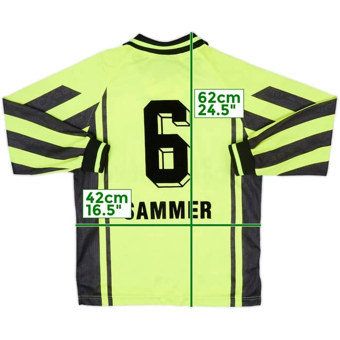1996-97 Borussia Dortmund Home L/S Shirt Sammer #6 - 8/10 - (M.Boys)