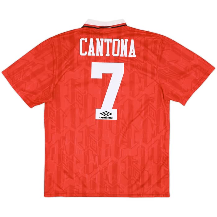 1992-94 Manchester United Home Shirt Cantona #7 - 8/10 - (XL)
