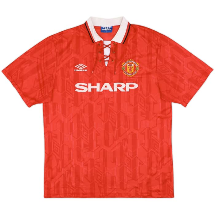 1992-94 Manchester United Home Shirt Cantona #7 - 8/10 - (XL)