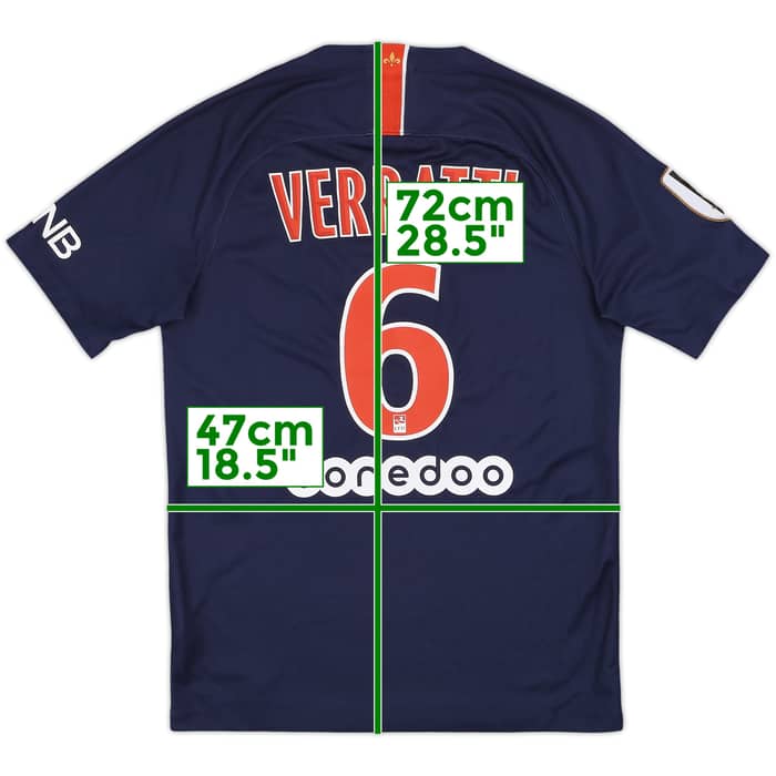 2018-19 Paris Saint-Germain Home Shirt Verratti #6 - 9/10 - (S)
