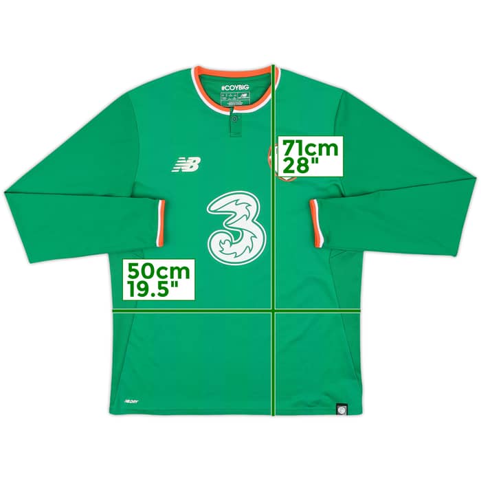 2017-18 Ireland Home L/S Shirt - 7/10 - (M)