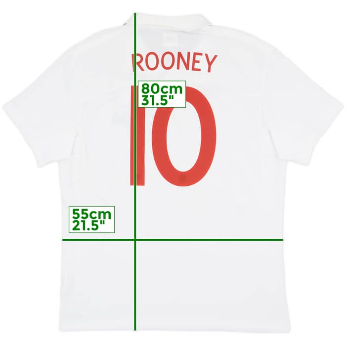 2010-11 England 'World Cup South Africa 2010' Home Shirt Rooney #10 - 8/10 - (L)