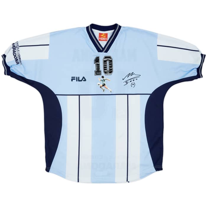 2001 Argentina Fila Farewell Diego Testimonial Shirt Maradona #10 - 7/10 - (L)