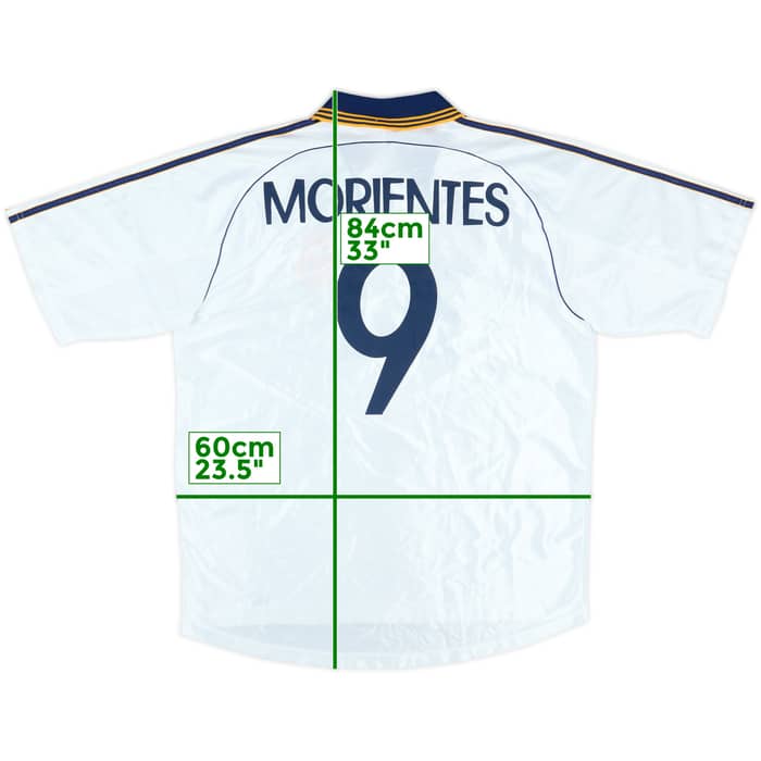 1999-00 Real Madrid Signed Home Shirt Morientes #9 - 8/10 - (L)
