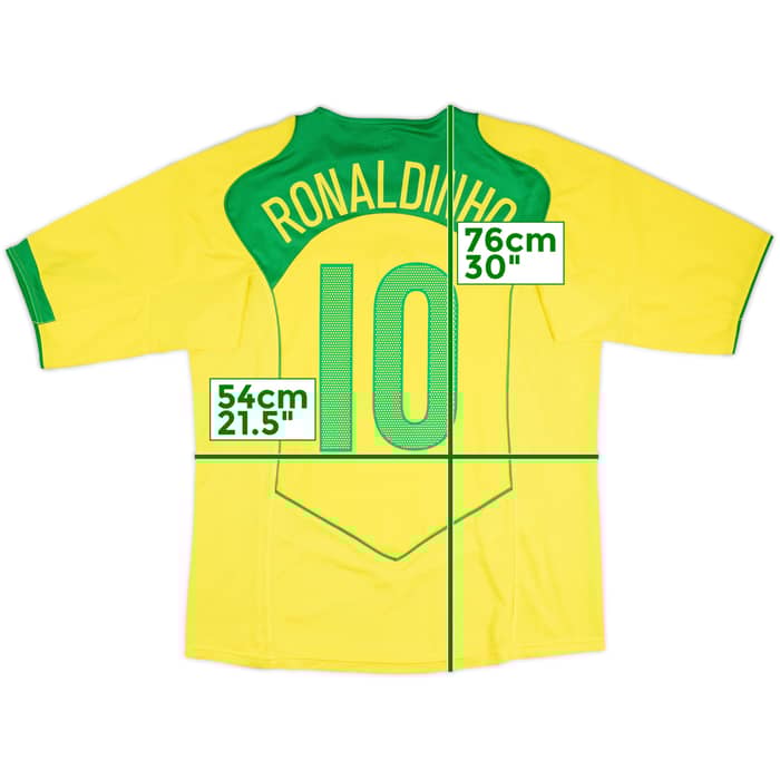 2004-06 Brazil Home Shirt Ronaldinho #10 - 10/10 - (L)