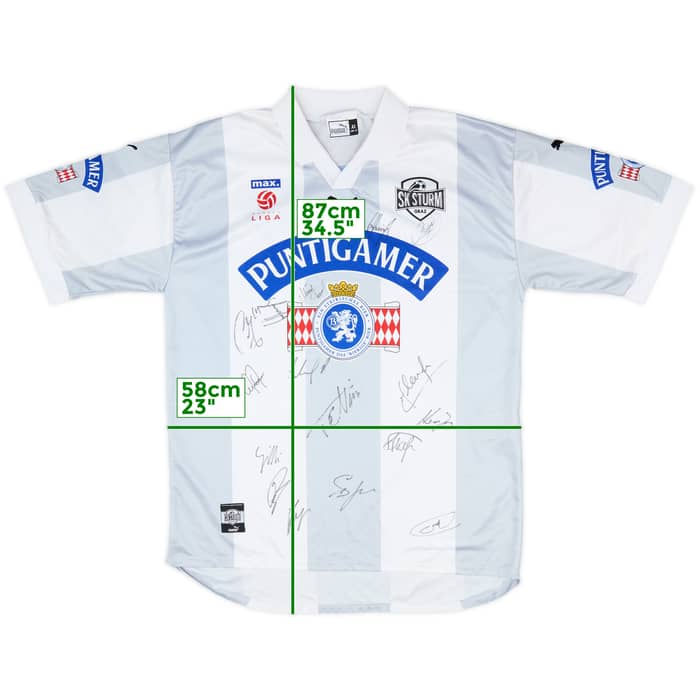 2000-01 Sturm Graz Squad Signed Home Shirt - 8/10 - (XL)