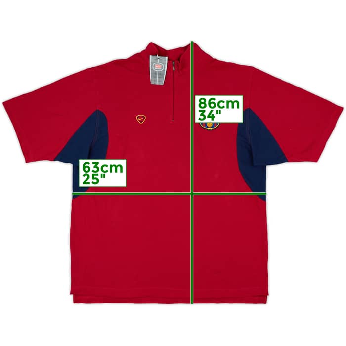 2000-01 Barcelona Nike 1/4 Zip Polo Shirt (XL)