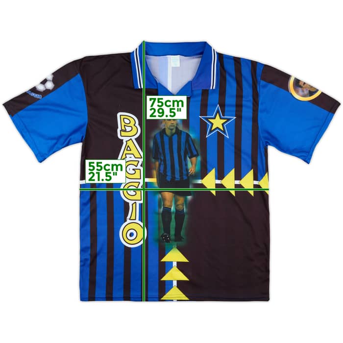 1998-99 Inter Milan 'Roberto Baggio' Graphic Shirt - 9/10 - (XL)