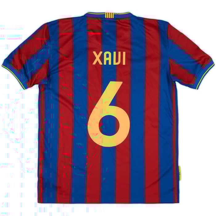 2009-10 Barcelona Home Shirt Xavi #6 - 6/10 - (XL.Boys)