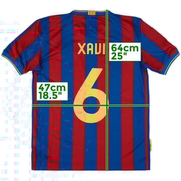 2009-10 Barcelona Home Shirt Xavi #6 - 6/10 - (XL.Boys)