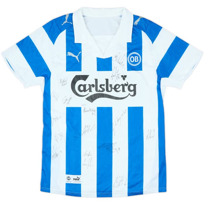2008-09 OB Odense Squad Signed Home Shirt - 6/10 - (XL)