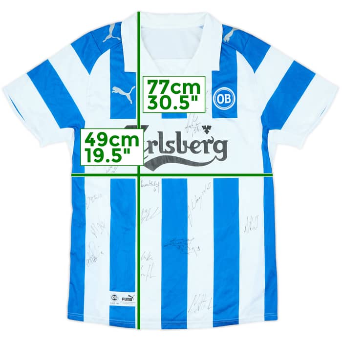 2008-09 OB Odense Squad Signed Home Shirt - 6/10 - (XL)