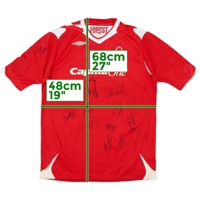 2006-08 Nottingham Forest Squad Signed Home Shirt - 6/10 - (XL.Boys)