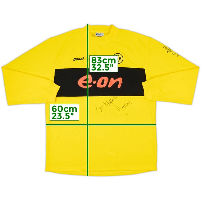 2002-03 Borussia Dortmund Signed Home L/S Shirt - 5/10 - (XL)