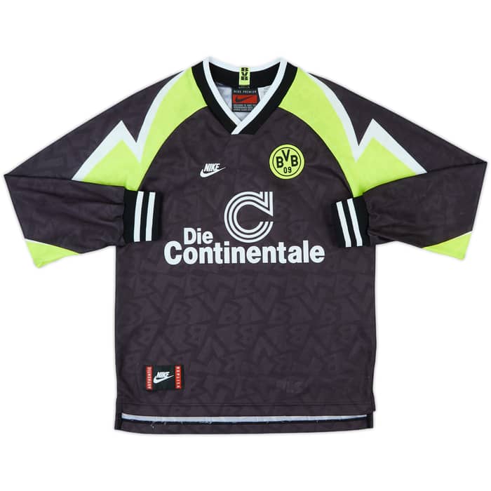 1995-96 Borussia Dortmund 'Deutscher Meister' Away L/S Shirt - 8/10 - (L.Boys)