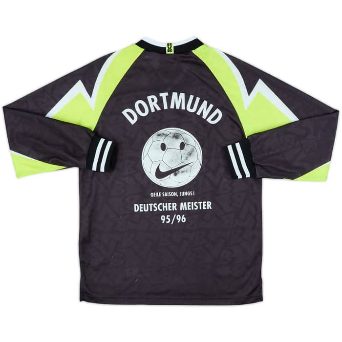 1995-96 Borussia Dortmund 'Deutscher Meister' Away L/S Shirt - 8/10 - (L.Boys)
