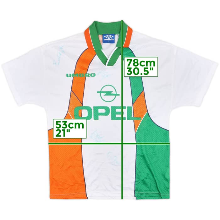1994-96 Ireland Signed Away Shirt - 8/10 - (M)