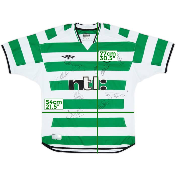 2001-03 Celtic Squad Signed Home Shirt - 8/10 - (L)