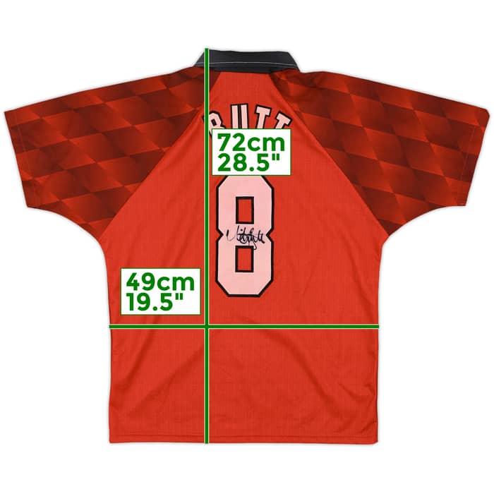 1996-98 Manchester United Home Shirt Butt #8 - 8/10 - (Y)