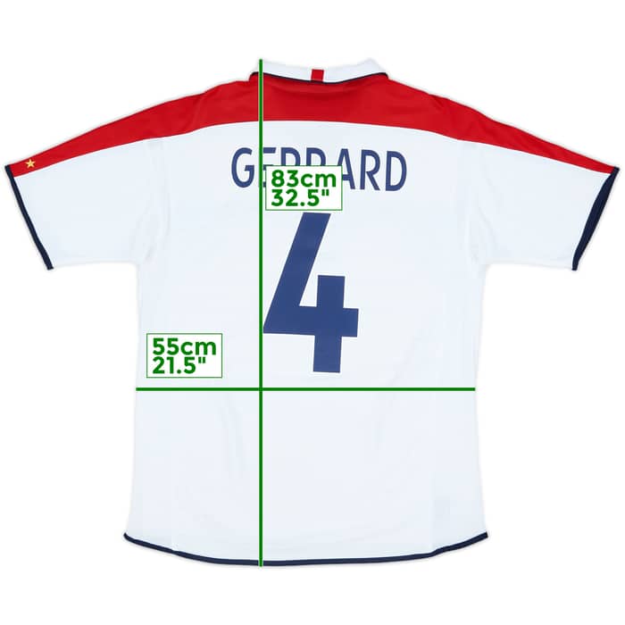 2003-05 England Home Shirt Gerrard #4 - 6/10 - (L)
