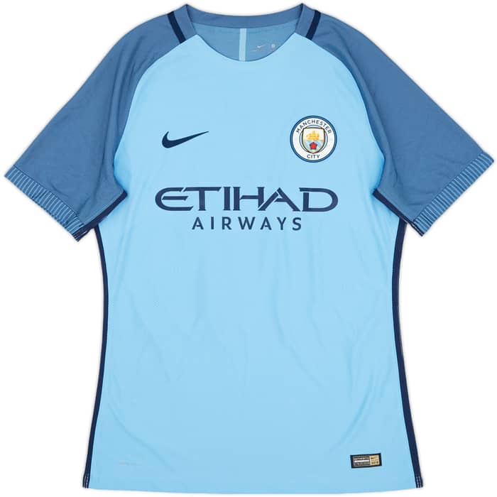 2016-17 Manchester City Authentic Home Shirt Kun Aguero #10 - 4/10 - (L)