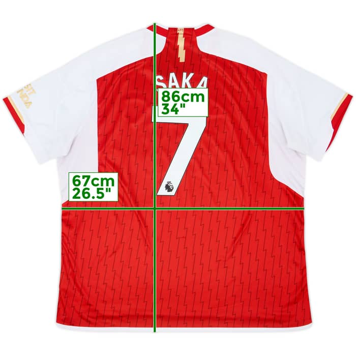 2023-24 Arsenal Home Shirt Saka #7 - 9/10 - (XL)