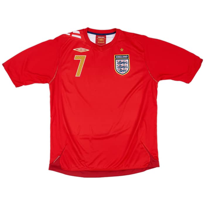 2006-08 England Away Shirt Beckham #7 - 7/10 - (L)
