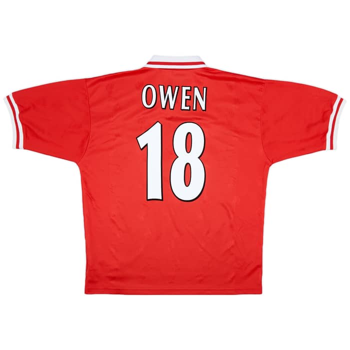 1996-98 Liverpool Home Shirt Owen #18 - 8/10 - (L)