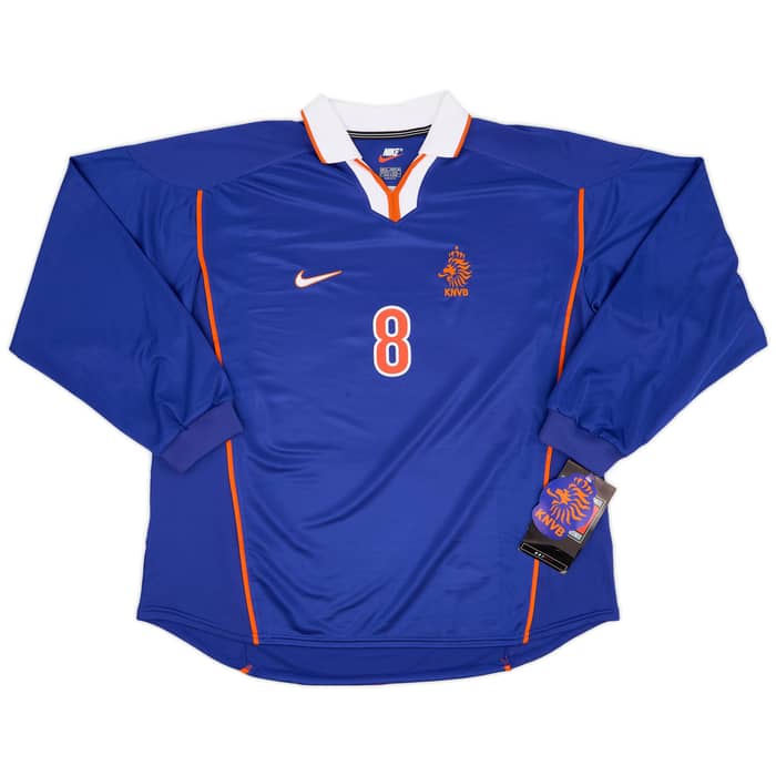 1998-00 Netherlands Player Issue Away L/S Shirt Bergkamp #8 (XL)