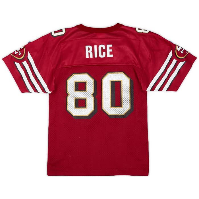 1996-00 San Francisco 49ers Rice #80 Champion Home Jersey - 6/10 - (M.Boys)