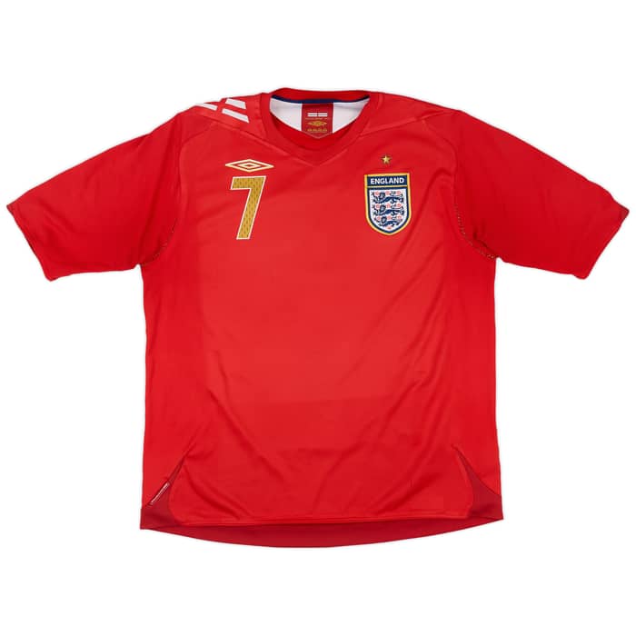 2006-08 England Away Shirt Beckham #7 - 9/10 - (XL)