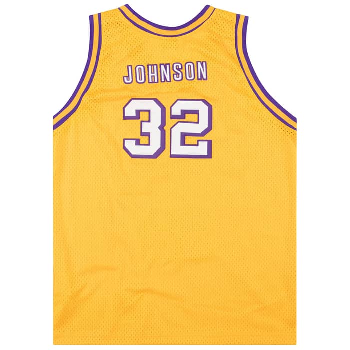 1979-80 LA Lakers Johnson #32 Champion Hardwood Classics Swingman Jersey (Home) L