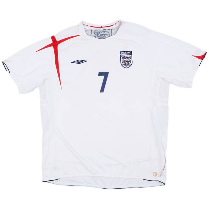 2005-07 England Home Shirt Beckham #7 - 6/10 - (XXL)