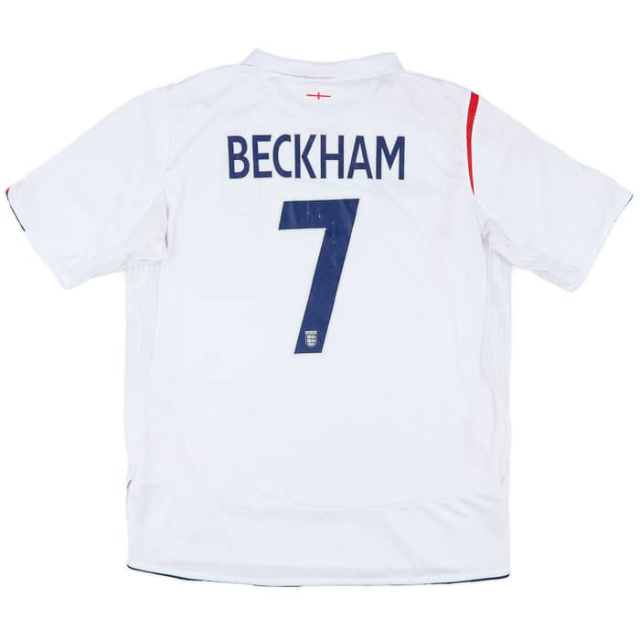 2005-07 England Home Shirt Beckham #7 - 7/10 - (XL)