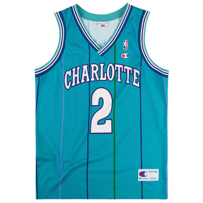 1992-96 Charlotte Hornets Johnson #2 Champion Jersey (Away) XL