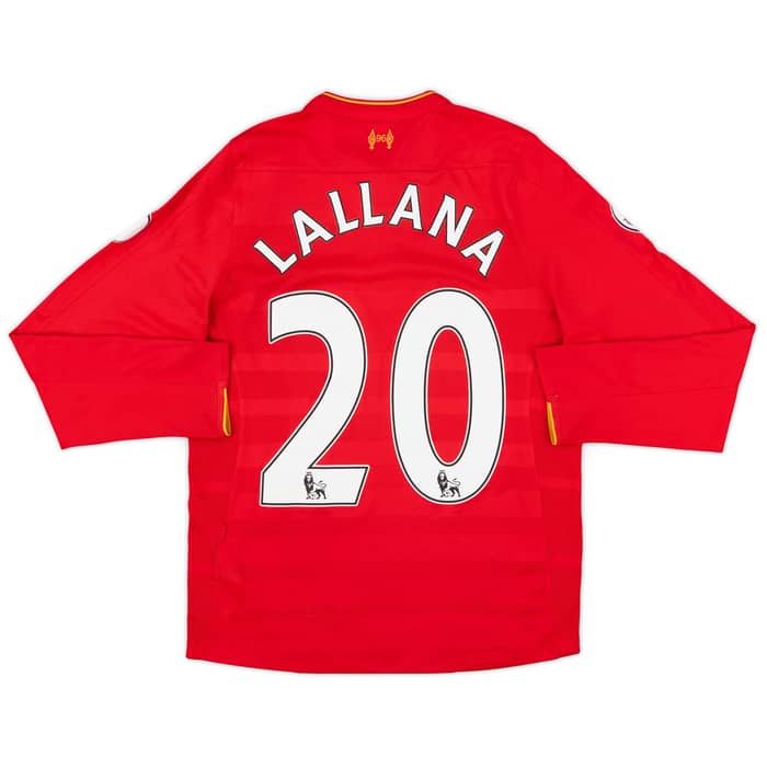 2016-17 Liverpool Home L/S Shirt Lallana #20 - 8/10 - (XL.Boys)