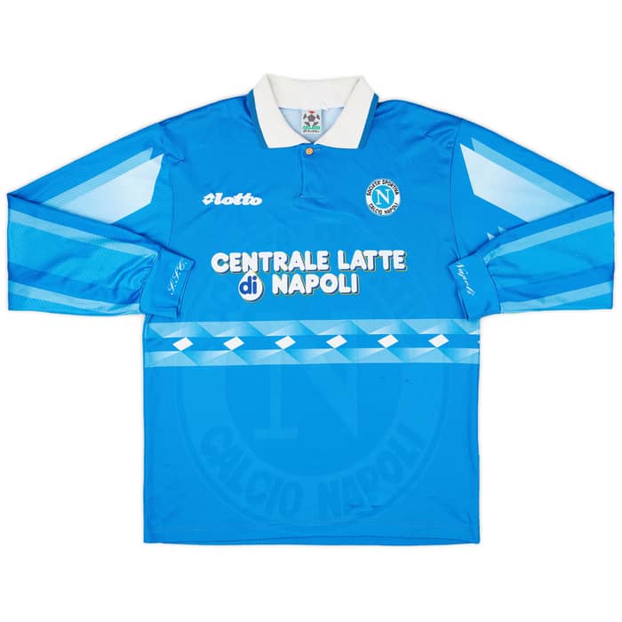 1996-97 Napoli Home L/S Shirt - 5/10 - (S)